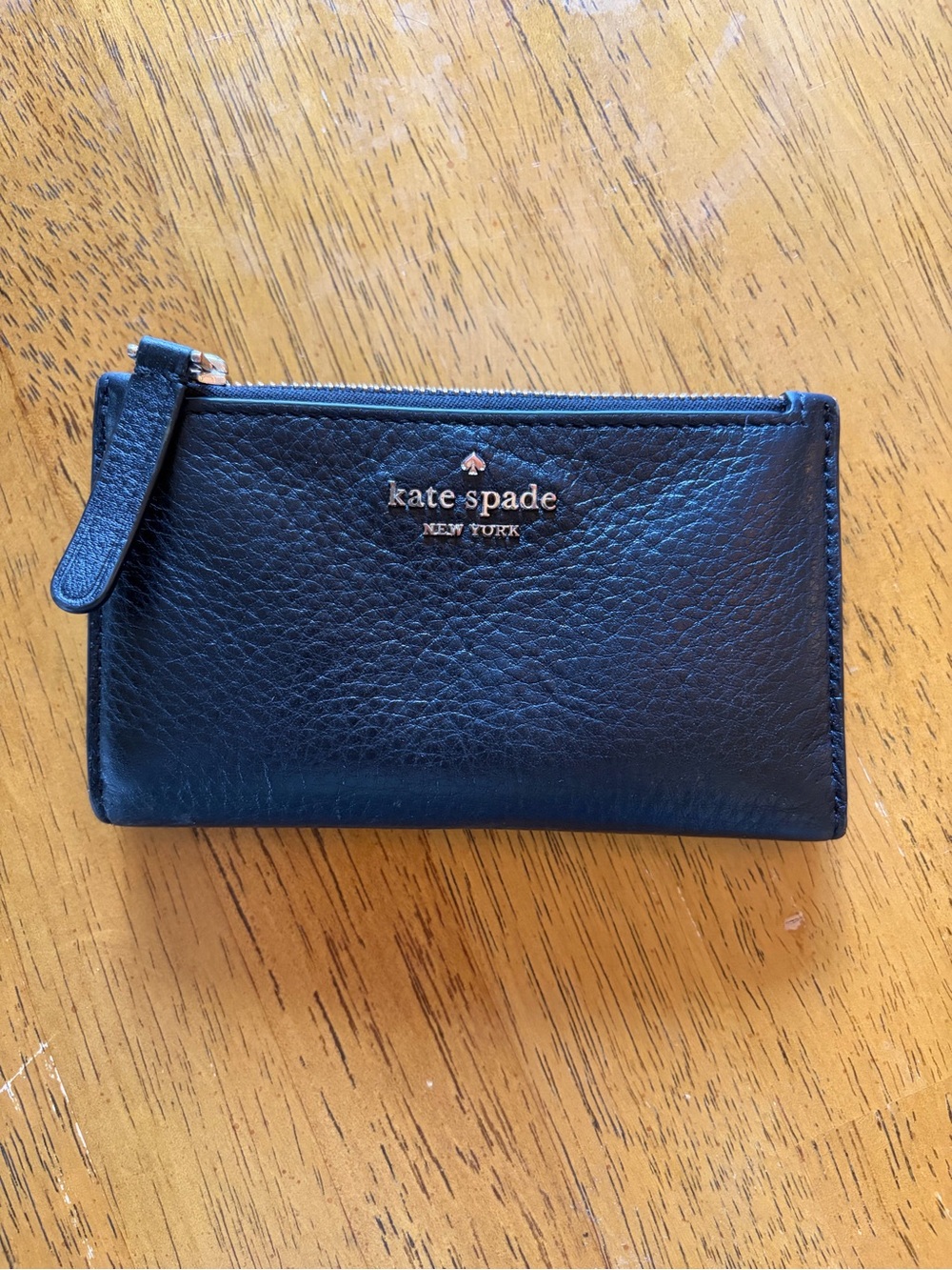 Kate Spade New York Black Pebbled Leather Wristlet Wallet